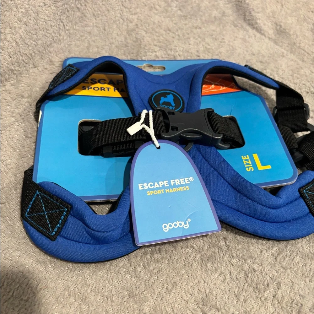 Gooby Escape Free Sport Harness - Blue, Large - No‎ Choke Step-in